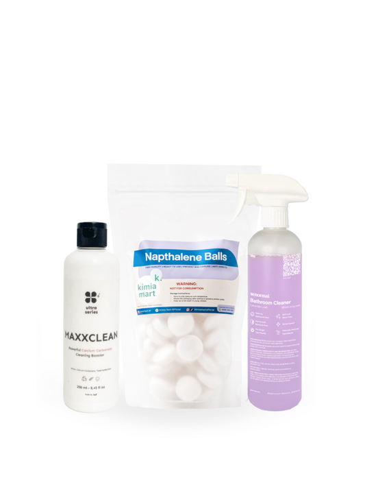 Power Clean 3-Pack: TWL Maxxclean Ultra Series, Senormal Bathroom Cleaner Spray, & Kimiamart Pure Naphthalene Ball