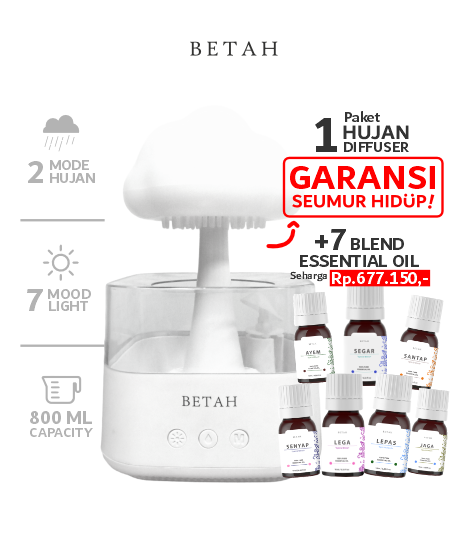 Healing Hujan Diffuser Bonus 7 Essential Oil