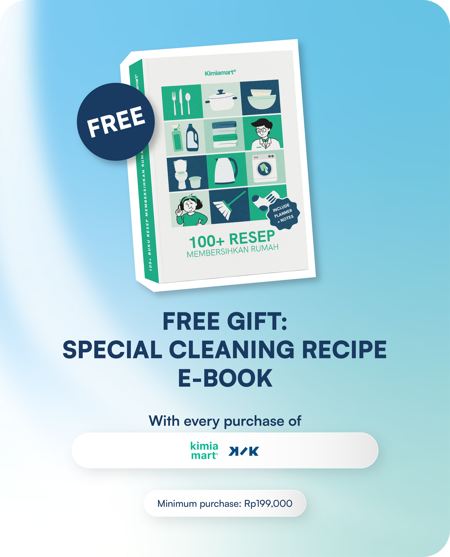 E-BOOK 100+ HOME CLEANING RECIPES INCLUDE PLANNER & NOTES BY KIMIAMART