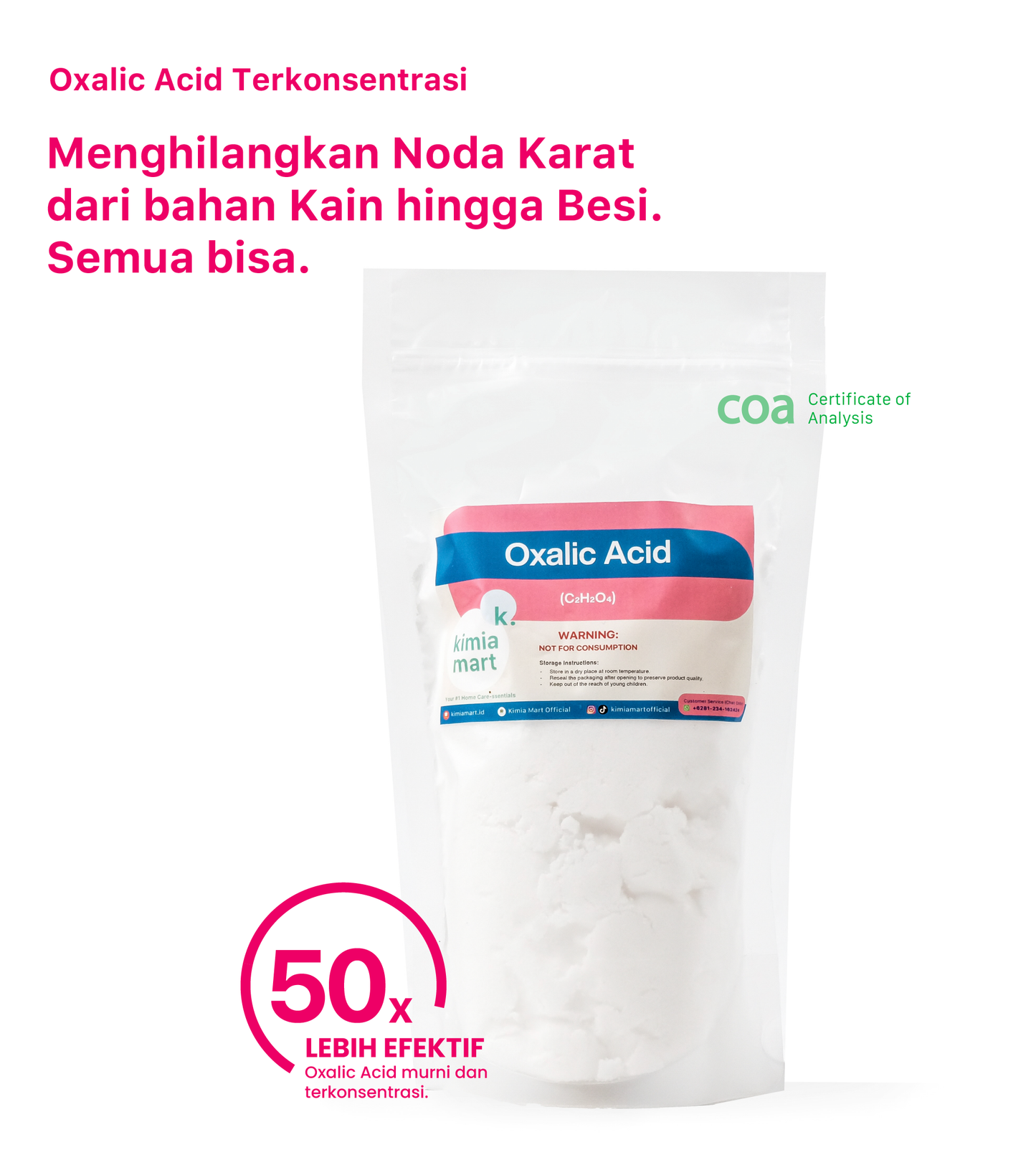 Concentrated Cleaning Oxalic Acid 500g